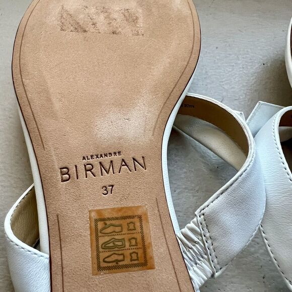 Alexandre Birman Clarita White Leather Bow Thong Sandal Shoes Women EU 37 US 6.5 - Picture 12 of 15